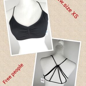 NWT balck Free people strappy back bra size Xs